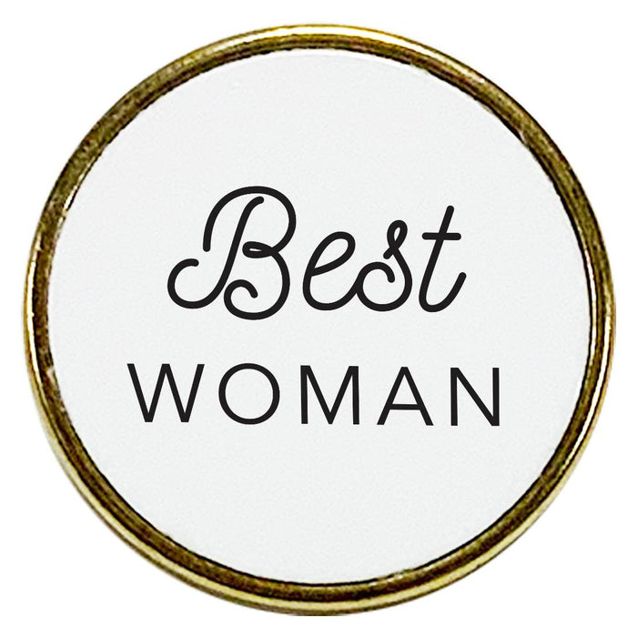 Wedding Enamel Lapel Pin, Wedding Party Button Pins-Set of 1-Andaz Press-Best Woman-