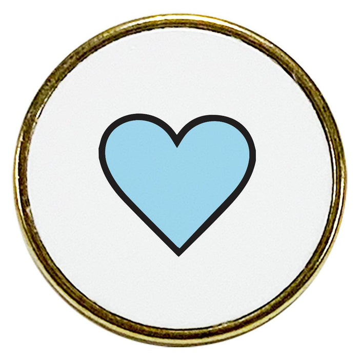 Wedding Enamel Lapel Pin, Wedding Party Button Pins-Set of 1-Andaz Press-Blue Heart-