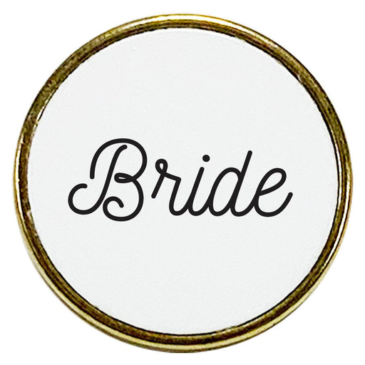 Wedding Enamel Lapel Pin, Wedding Party Button Pins-Set of 1-Andaz Press-Bride-
