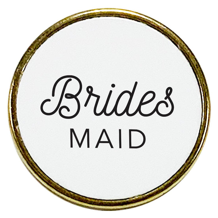 Wedding Enamel Lapel Pin, Wedding Party Button Pins-Set of 1-Andaz Press-Bridesmaid-
