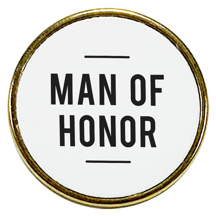 Wedding Enamel Lapel Pin, Wedding Party Button Pins-Set of 1-Andaz Press-Man Of Honor-