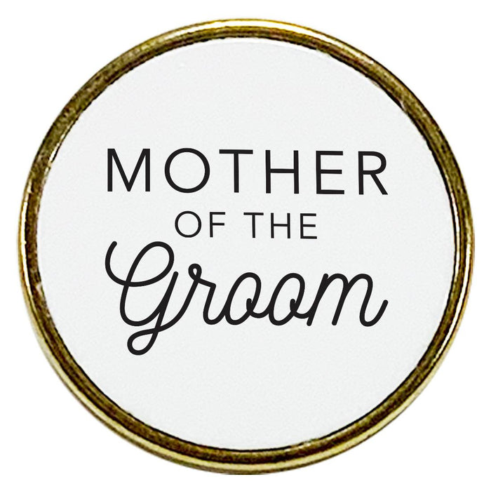 Wedding Enamel Lapel Pin, Wedding Party Button Pins-Set of 1-Andaz Press-Mother of the Groom-