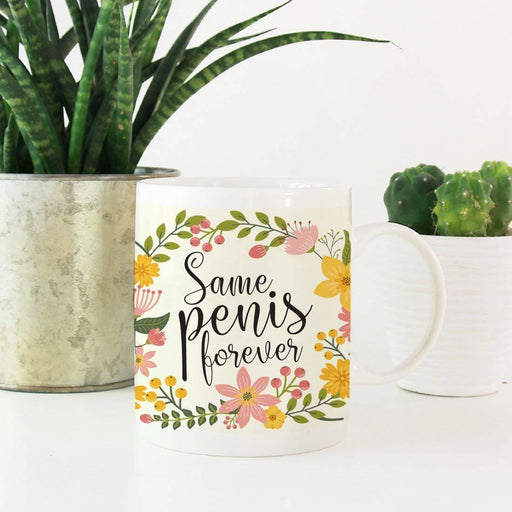Wedding Floral Flowers Coffee Mug Gift, Same Penis Forever-Set of 1-Andaz Press-