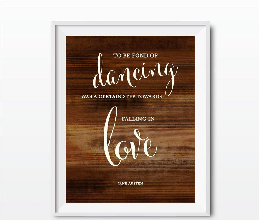 Wedding Love Quote Wall Art, Rustic Wood Poster Prints-Set of 1-Andaz Press-Every heart sings a song...Plato-