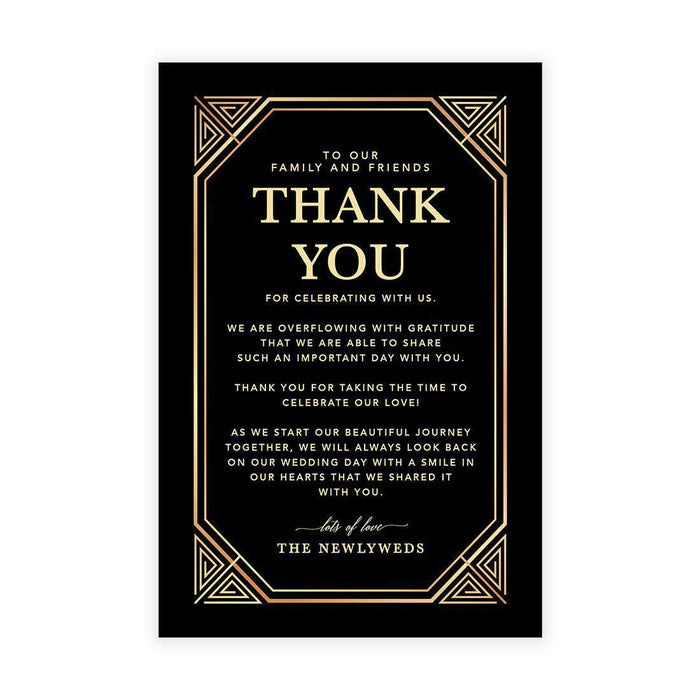 Wedding Thank You Place Setting Cards for Table Reception, Design 2-Set of 56-Andaz Press-Dark Green Elegant Ornate-