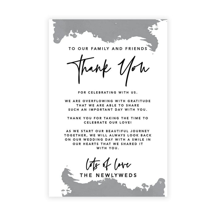 Wedding Thank You Place Setting Cards for Table Reception, Design 2-Set of 56-Andaz Press-Dark Green Elegant Ornate-