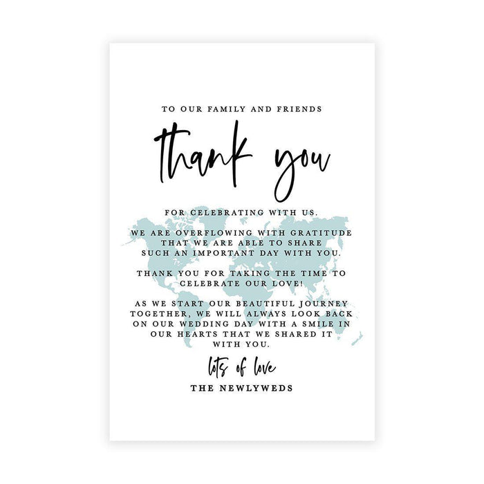 Wedding Thank You Place Setting Cards for Table Reception, Design 2-Set of 56-Andaz Press-Watercolor Destination-