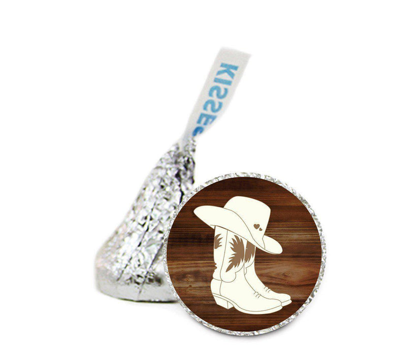 Wedding Theme Hershey's Kisses Stickers-Set of 216-Andaz Press-Cowboy Boots-