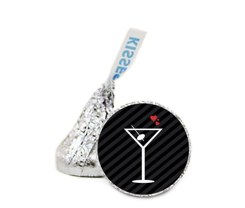 Wedding Theme Hershey's Kisses Stickers-Set of 216-Andaz Press-Martini Glass-