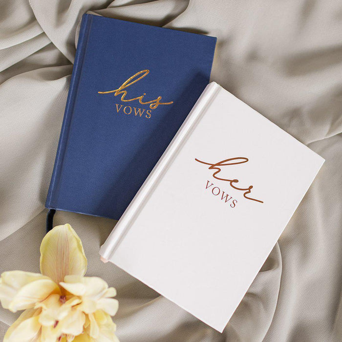 Wedding Vow Books for His and Hers Wedding Day with Gold Foil Edges - Officiant Book Keepsakes Card-Set of 2-Andaz Press-