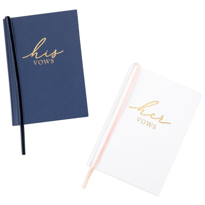 Wedding Vow Books for His and Hers Wedding Day with Gold Foil Edges - Officiant Book Keepsakes Card-Set of 2-Andaz Press-