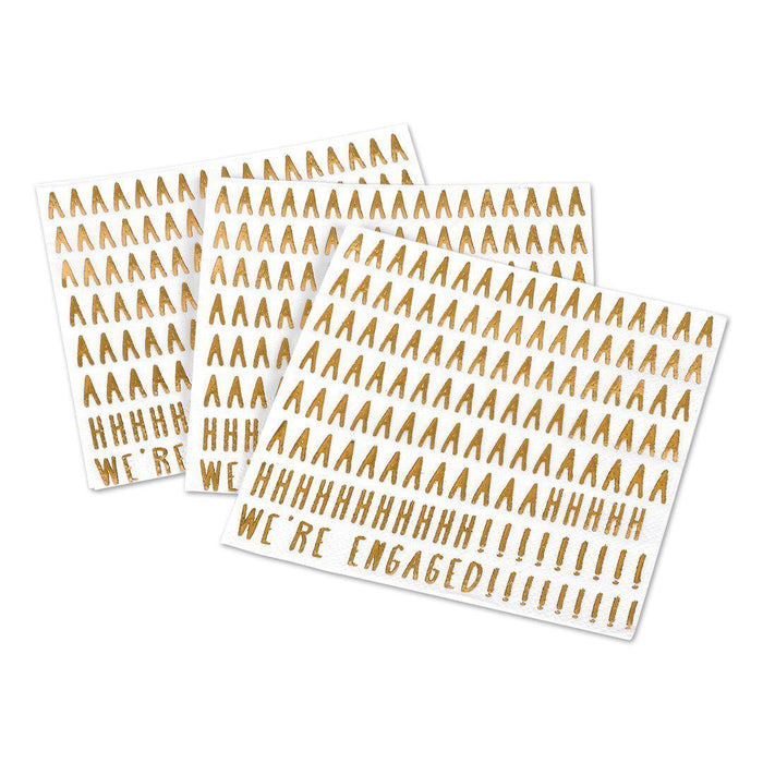 We're Engaged Funny Cocktail Napkins-Set of 50-Andaz Press-Gold-