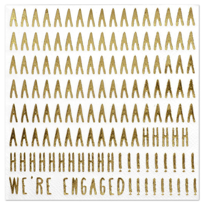 We're Engaged Funny Cocktail Napkins-Set of 50-Andaz Press-Gold-
