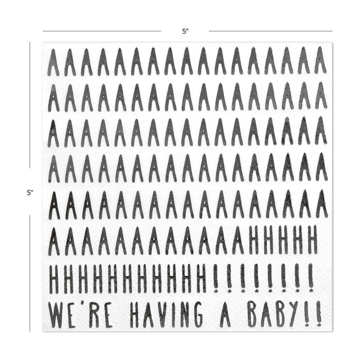 We're Having a Baby Funny Cocktail Napkins-Set of 50-Andaz Press-Gold-