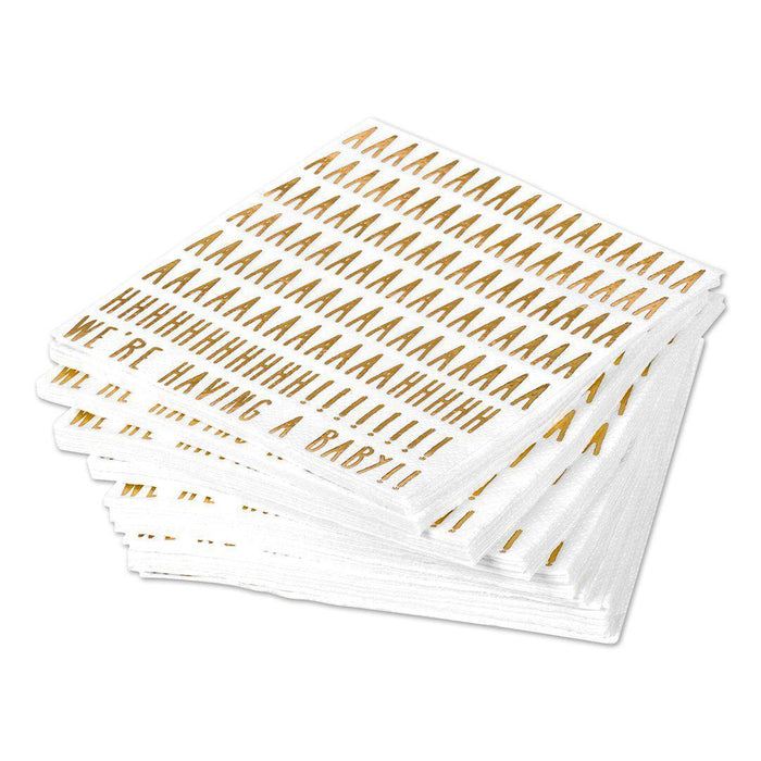 We're Having a Baby Funny Cocktail Napkins-Set of 50-Andaz Press-Gold-