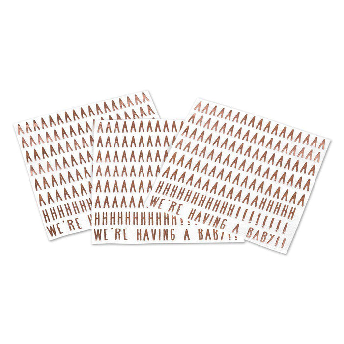 We're Having a Baby Funny Cocktail Napkins-Set of 50-Andaz Press-Gold-