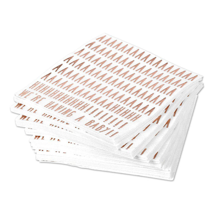 We're Having a Baby Funny Cocktail Napkins-Set of 50-Andaz Press-Gold-
