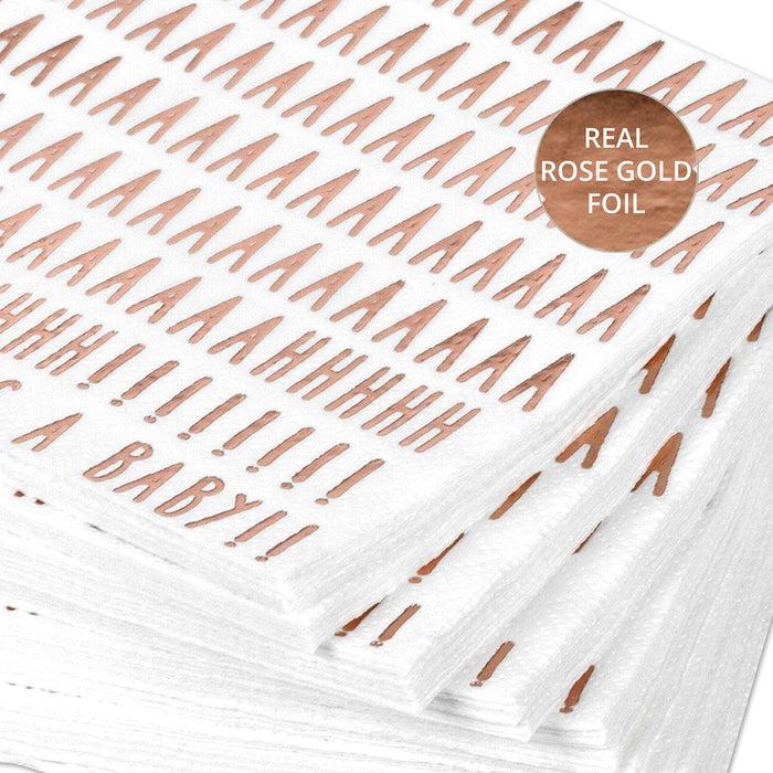 We're Having a Baby Funny Cocktail Napkins-Set of 50-Andaz Press-Gold-