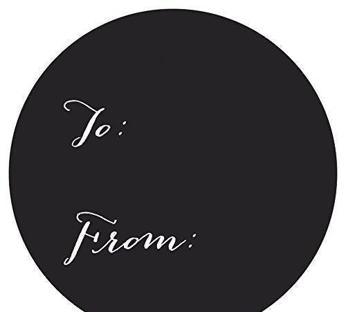 Whimsical To/From Circle Gift Labels-Set of 40-Andaz Press-Black-