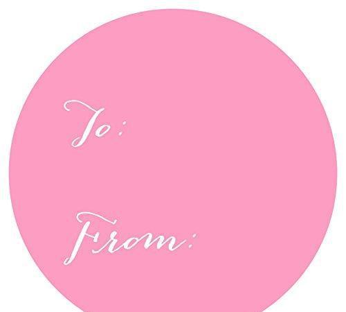 Whimsical To/From Circle Gift Labels-Set of 40-Andaz Press-Bubblegum Pink-