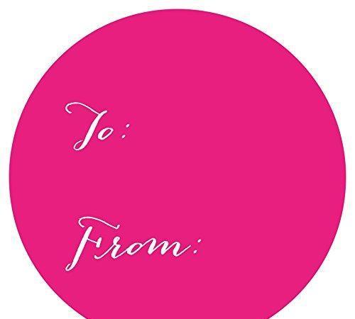 Whimsical To/From Circle Gift Labels-Set of 40-Andaz Press-Fuchsia-