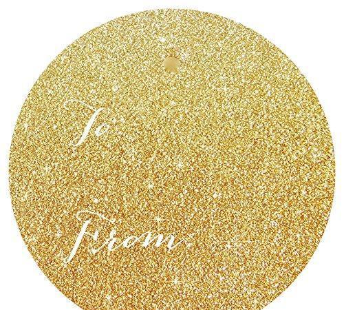 Whimsical To/From Circle Gift Labels-Set of 40-Andaz Press-Gold-