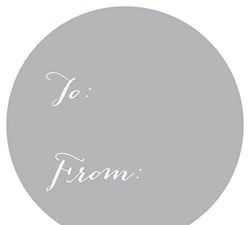 Whimsical To/From Circle Gift Labels-Set of 40-Andaz Press-Gray-