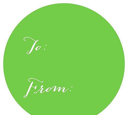 Whimsical To/From Circle Gift Labels-Set of 40-Andaz Press-Kiwi Green-