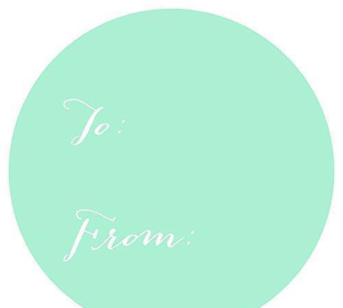 Whimsical To/From Circle Gift Labels-Set of 40-Andaz Press-Mint Green-