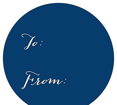 Whimsical To/From Circle Gift Labels-Set of 40-Andaz Press-Navy Blue-