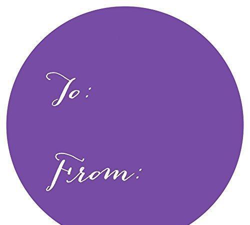 Whimsical To/From Circle Gift Labels-Set of 40-Andaz Press-Purple-