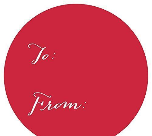 Whimsical To/From Circle Gift Labels-Set of 40-Andaz Press-Red-
