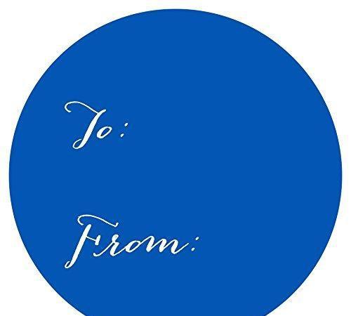 Whimsical To/From Circle Gift Labels-Set of 40-Andaz Press-Royal Blue-