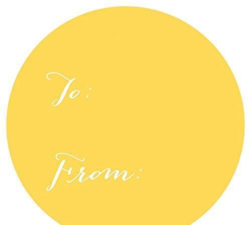 Whimsical To/From Circle Gift Labels-Set of 40-Andaz Press-Yellow-