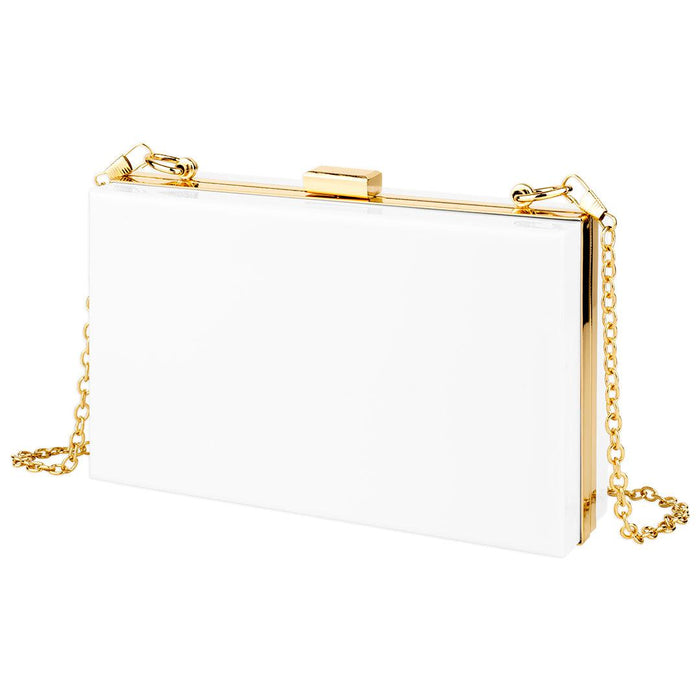 White Acrylic Clutch Purse-Andaz Press-Set of 1-