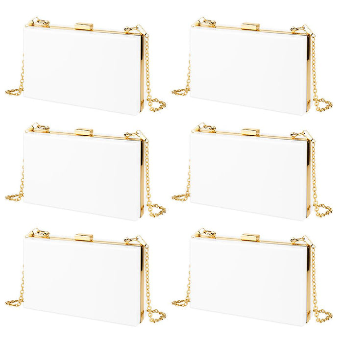 White Acrylic Clutch Purse-Andaz Press-Set of 6-