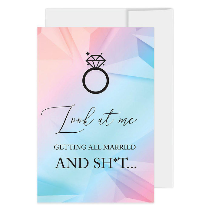 Will You Be My Bridesmaid Proposal Cards with Envelopes-Set of 16-Andaz Press-Geometric Greenery Design-