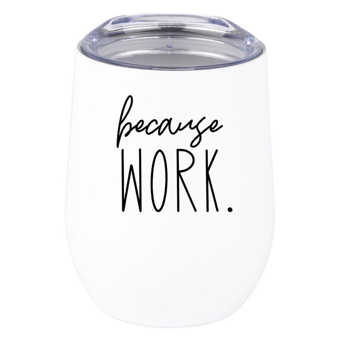 Wine Tumbler with Lid 12 Oz Stemless Stainless Steel Insulated Tumbler-Set of 1-Andaz Press-Awesome Social Worker Looks Like-