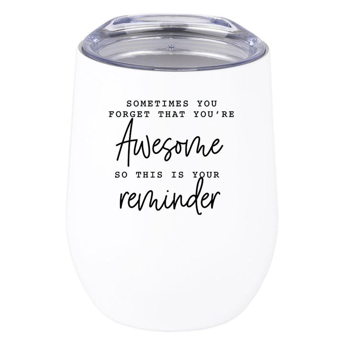Wine Tumbler with Lid 12 Oz Stemless Stainless Steel Insulated Tumbler-Set of 1-Andaz Press-Awesome Social Worker Looks Like-