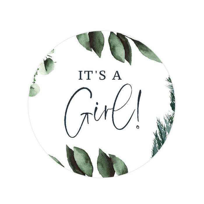 Winter Snowy Woodland Forest Watercolor Baby Shower Party Round Circle Label Stickers, Favors-Set of 40-Andaz Press-Mother to Be-