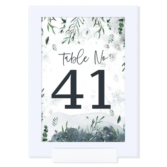 Winter Snowy Woodland Forest Watercolor Baby Shower Party, Table Numbers on Perforated Paper, Single-Sided-Set of 1-Andaz Press-Table Numbers 1-20-