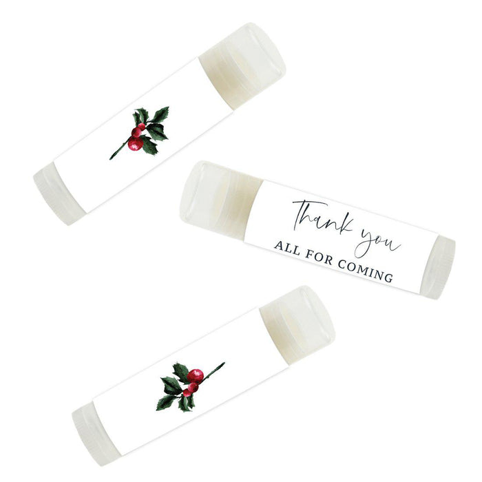 Winter Snowy Woodland Forest Watercolor Baby Shower Party, Thank You All for Coming, Lip Balm Baby shower Party Favors-Set of 12-Andaz Press-