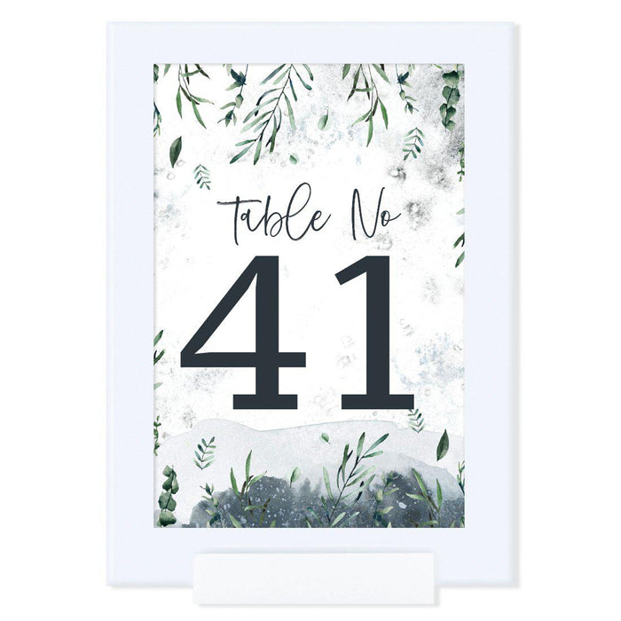 Winter Snowy Woodland Forest Watercolor Wedding Collection, Table Numbers on Perforated Paper, Single-Sided-Set of 1-Andaz Press-Table Numbers 1-20-