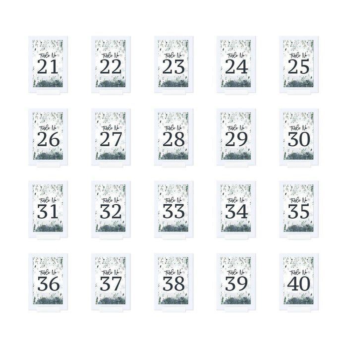 Winter Snowy Woodland Forest Watercolor Wedding Collection, Table Numbers on Perforated Paper, Single-Sided-Set of 1-Andaz Press-Table Numbers 1-20-
