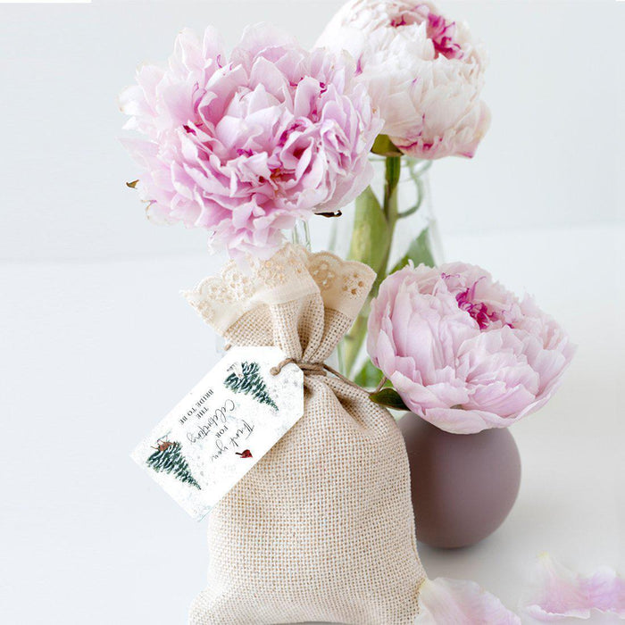 Winter Snowy Woodland Forest Watercolor Wedding Party Collection, Classic Gift Tags, Wedding Favor Tags-Set of 20-Andaz Press-Thank You for Celebrating-