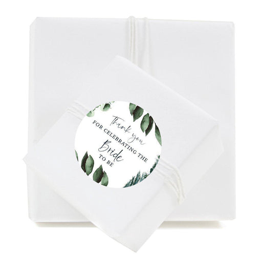 Winter Snowy Woodland Forest Watercolor Wedding Party Collection, Round Circle Label Stickers-Set of 40-Andaz Press-Bride-