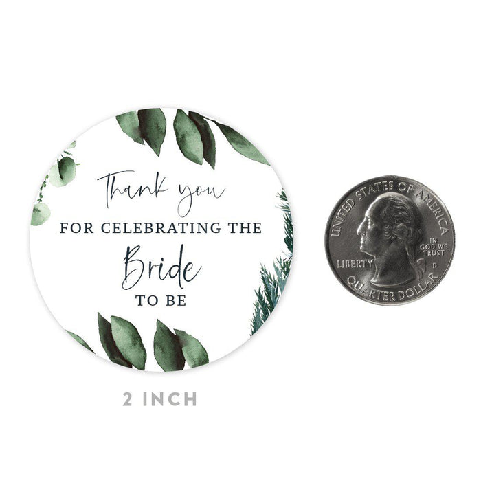 Winter Snowy Woodland Forest Watercolor Wedding Party Collection, Round Circle Label Stickers-Set of 40-Andaz Press-Bride-