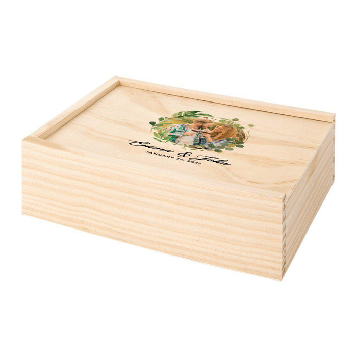 Wooden Photo Box with Custom Photo and Text-Set of 1-Koyal Wholesale-Fully Personalized Image-