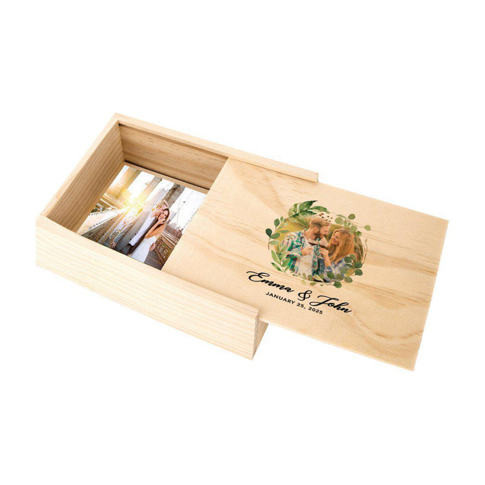 Wooden Photo Box with Custom Photo and Text-Set of 1-Koyal Wholesale-Fully Personalized Image-