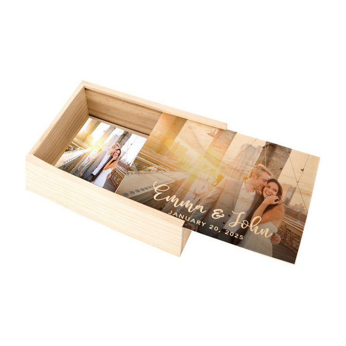 Wooden Photo Box with Custom Photo and Text-Set of 1-Koyal Wholesale-Fully Personalized Image-